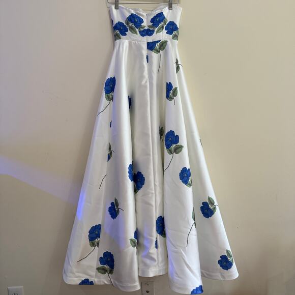 NEW  Aston Studio Audrey Strapless Floral Taffeta Maxi Dress Size S - Picture 7 of 11